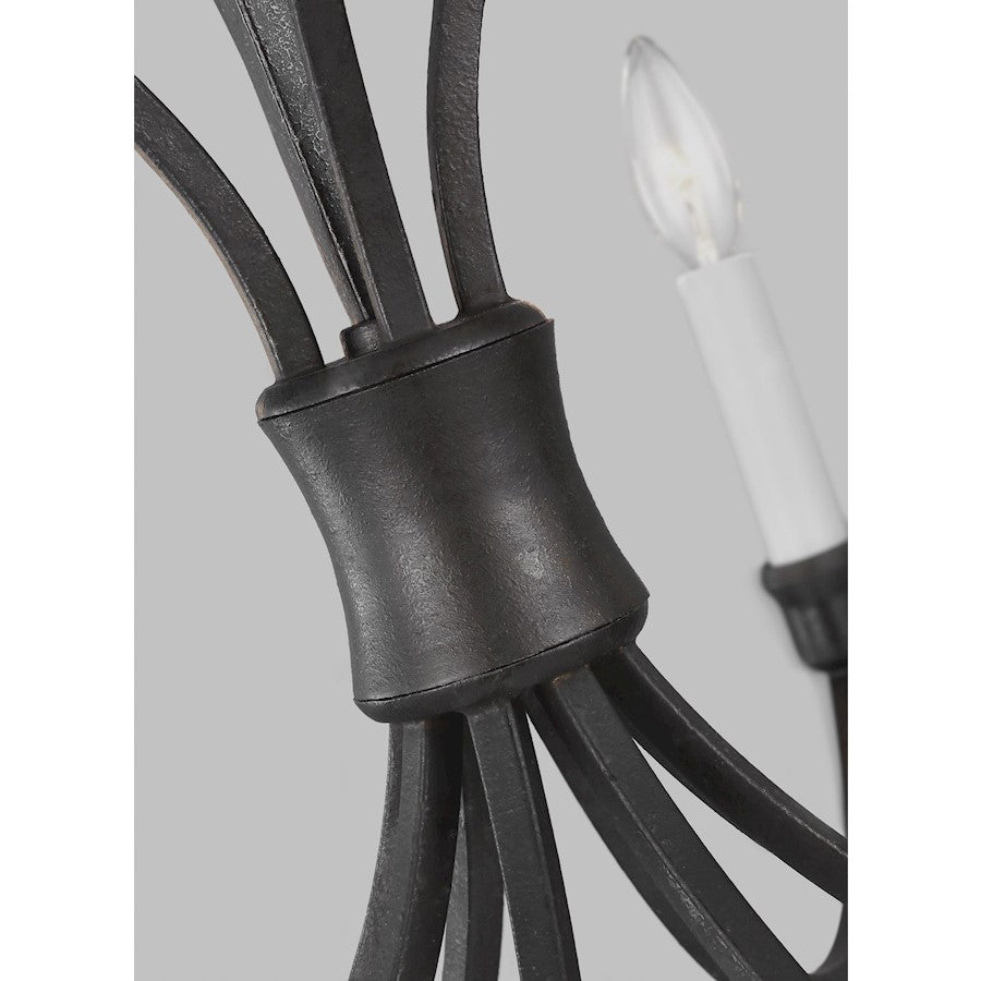 12 Light Medium Chandelier, Smith Steel