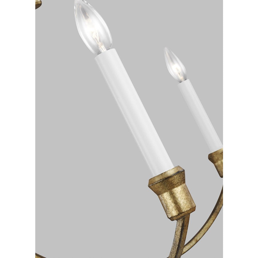 12 Light Large Chandelier, Ant Gild