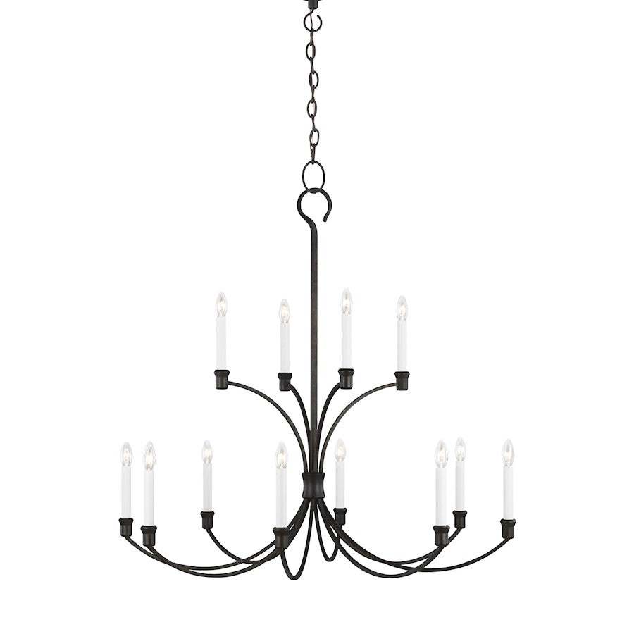 12 Light Large Chandelier, Smith Steel