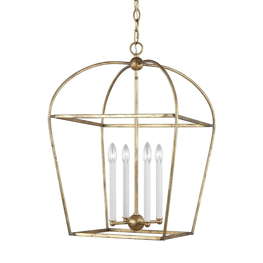 4 Light Medium Lantern, Ant Gild