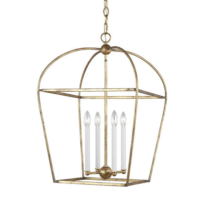 4 Light Medium Lantern, Ant Gild