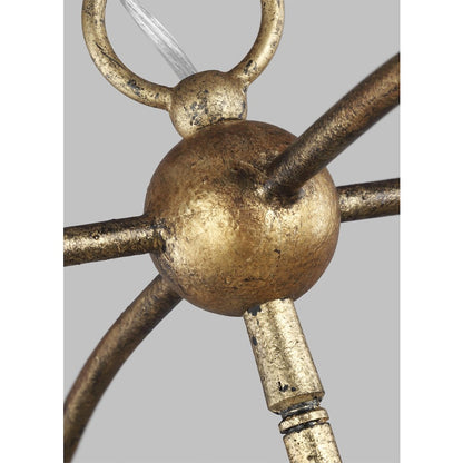 4 Light Medium Lantern, Ant Gild