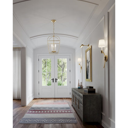 4 Light Medium Lantern, Ant Gild