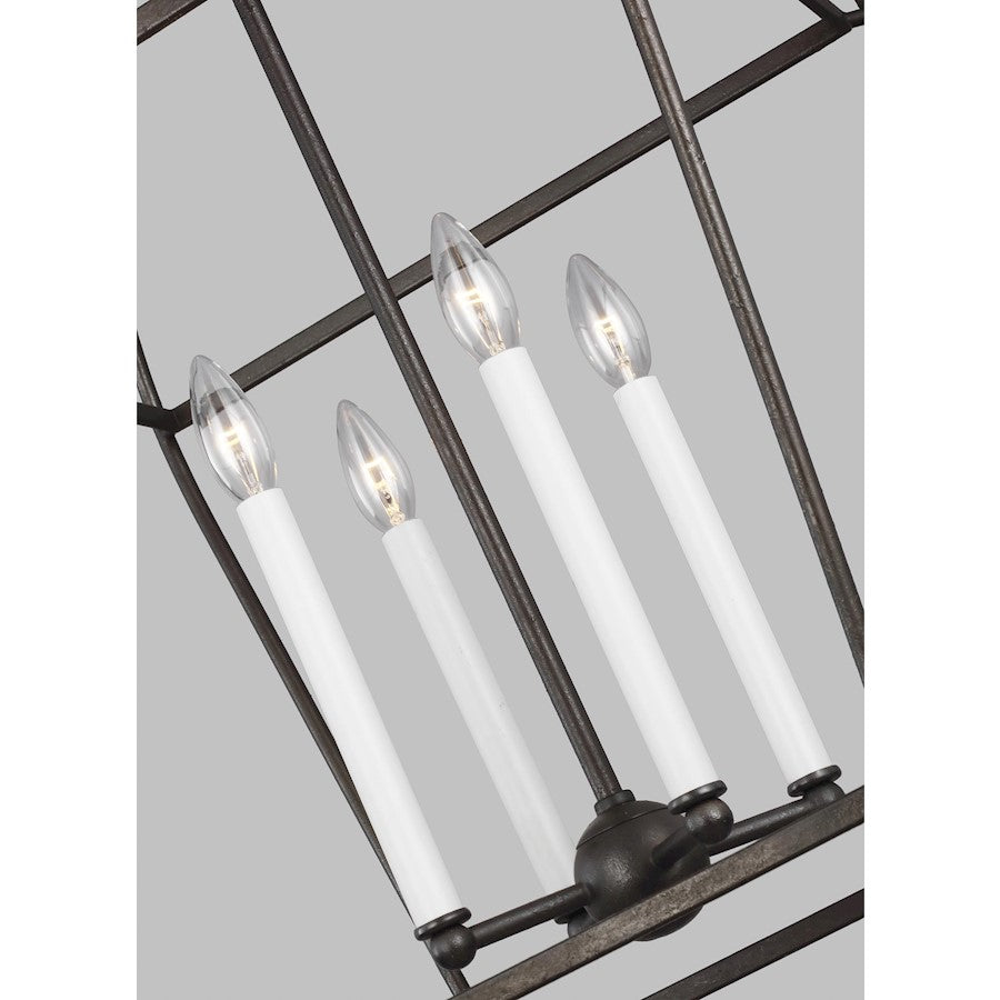 4 Light Medium Lantern, Smith Steel