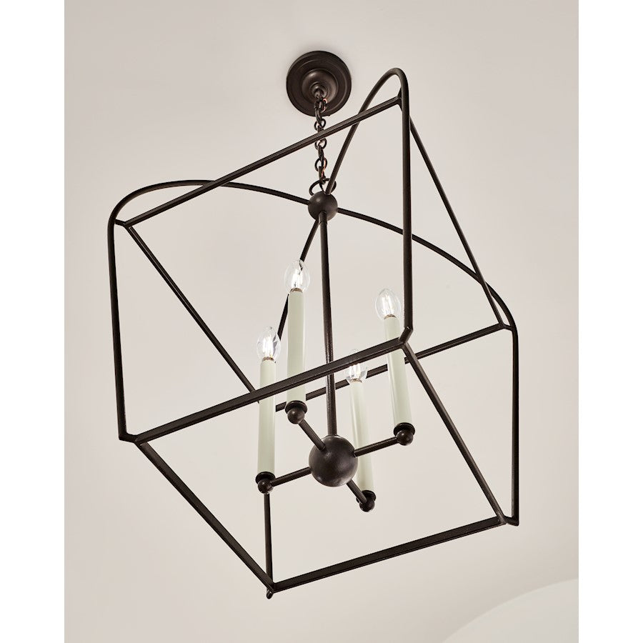 4 Light Medium Lantern, Smith Steel