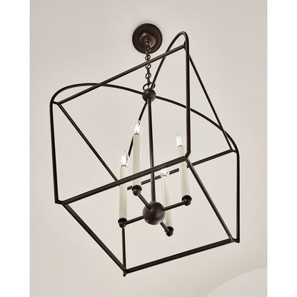 4 Light Medium Lantern, Smith Steel