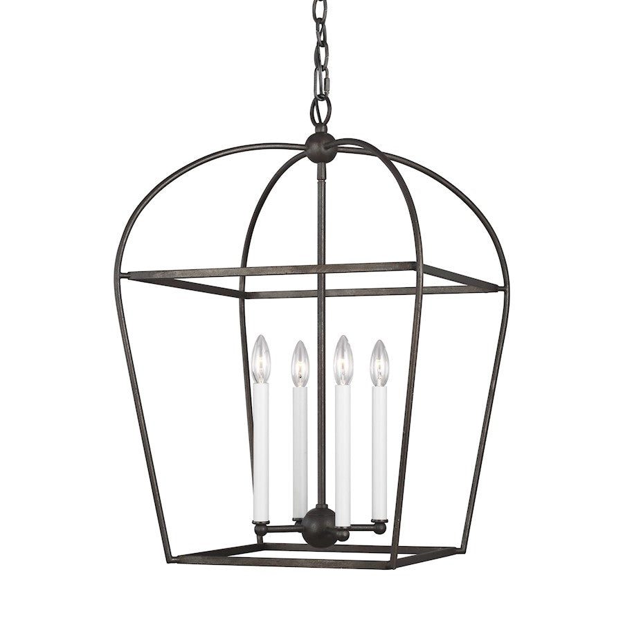 4 Light Medium Lantern, Smith Steel
