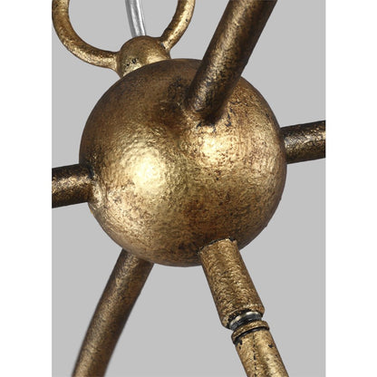 4 Light Large Lantern, Antique Gild