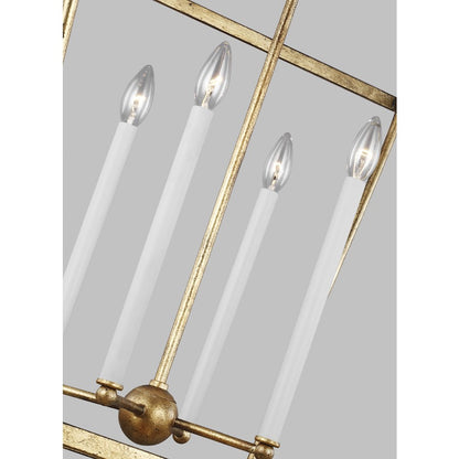 4 Light Large Lantern, Antique Gild