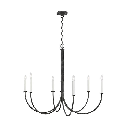 Visual Comfort Studio Champlain 6 Light Large Chandelier, Iron Oxide - CC1156IO