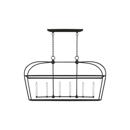 Visual Comfort Studio Stonington 6 Light Linear Lantern, Smith Steel - CC1216SMS