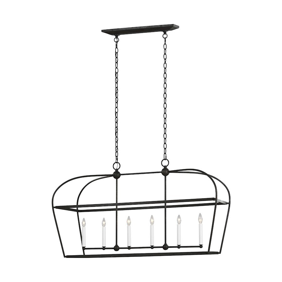 6 Light Linear Lantern, Smith Steel