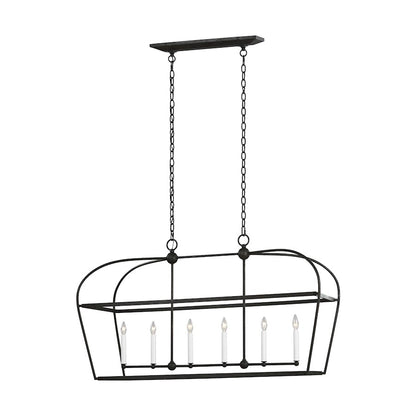 6 Light Linear Lantern, Smith Steel