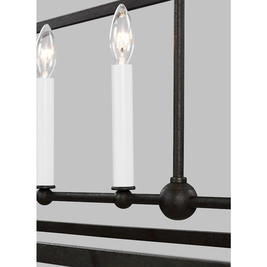 6 Light Linear Lantern, Smith Steel