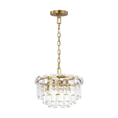 4-Light Small Chandelier, Burnished Brass