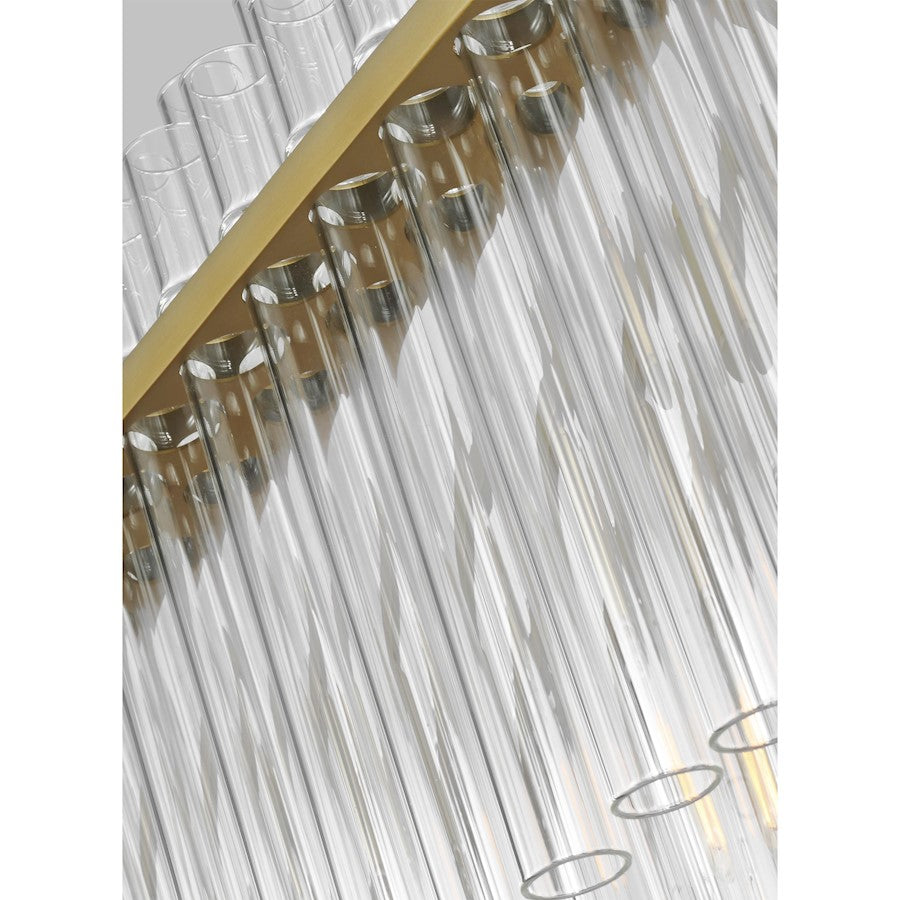 7-Light Linear Chandelier, Burnished