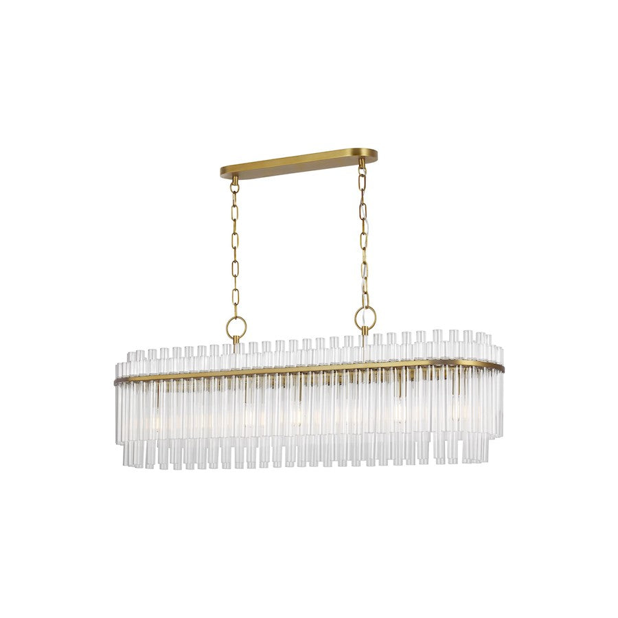 7-Light Linear Chandelier, Burnished