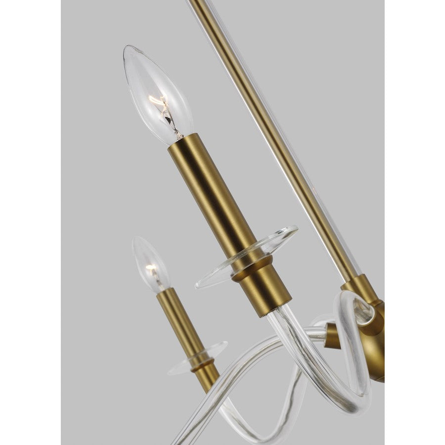 5-Light Medium Chandelier, Burnished Brass