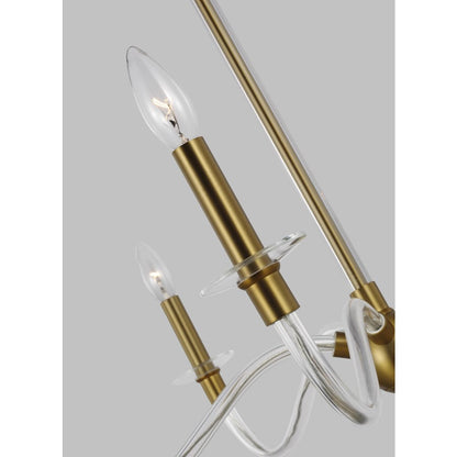 5-Light Medium Chandelier, Burnished Brass