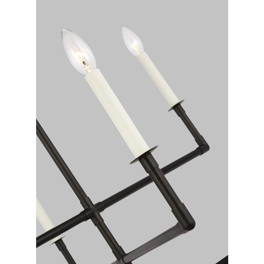 6 Light Medium Chandelier, Aged Iron