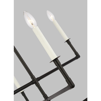 6 Light Medium Chandelier, Aged Iron