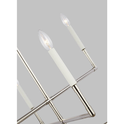 6 Light Medium Chandelier, Polished Nickel
