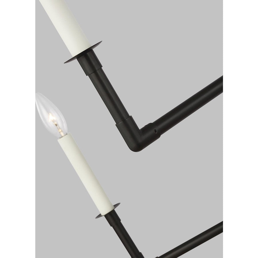 6 Light Large Chandelier, Aged Iron