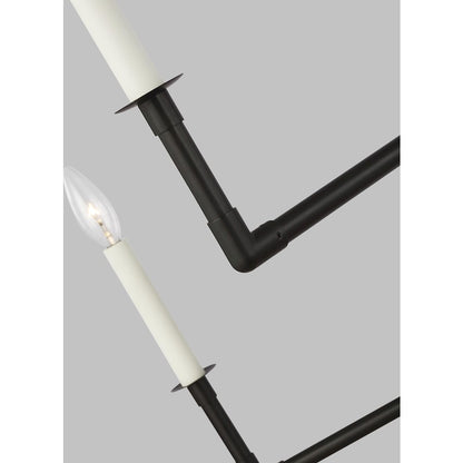 6 Light Large Chandelier, Aged Iron