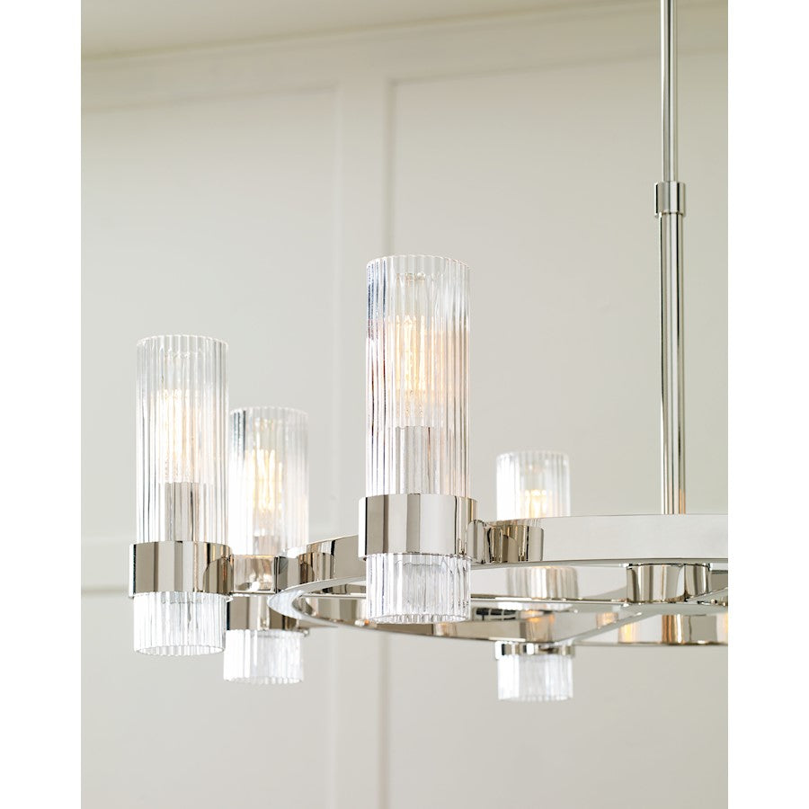 8 Light Chandelier, Pol Nickel