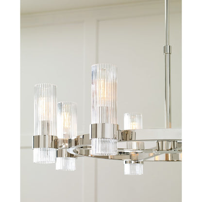 8 Light Chandelier, Pol Nickel