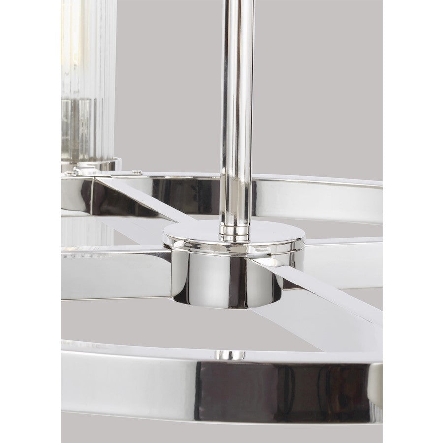 8 Light Chandelier, Pol Nickel