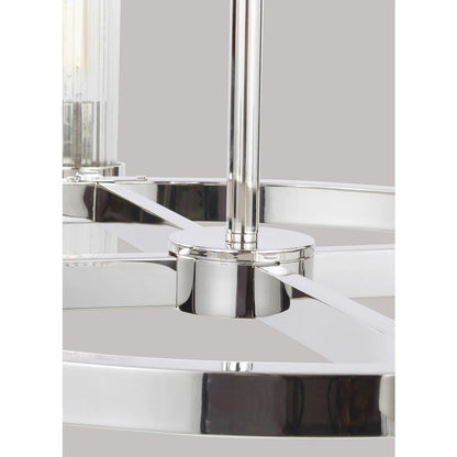 8 Light Chandelier, Pol Nickel