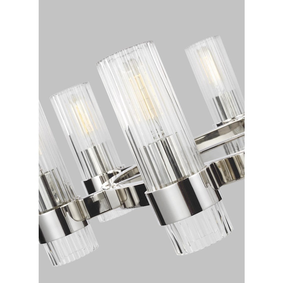 8 Light Chandelier, Pol Nickel
