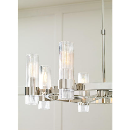 8 Light Chandelier, Pol Nickel