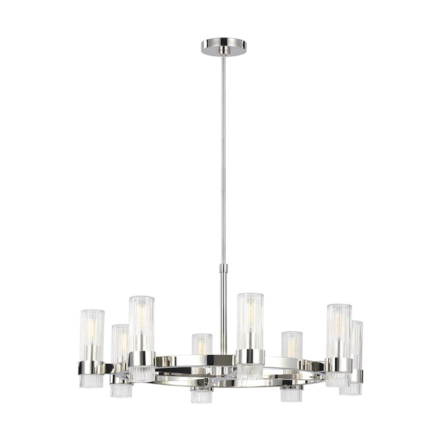 8 Light Chandelier, Pol Nickel