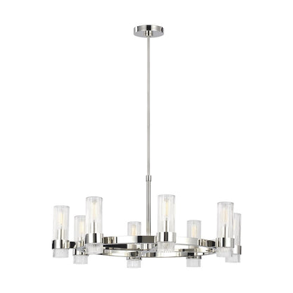 8 Light Chandelier, Pol Nickel
