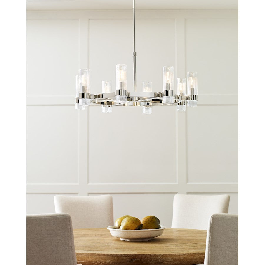 8 Light Chandelier, Pol Nickel