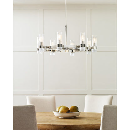 8 Light Chandelier, Pol Nickel