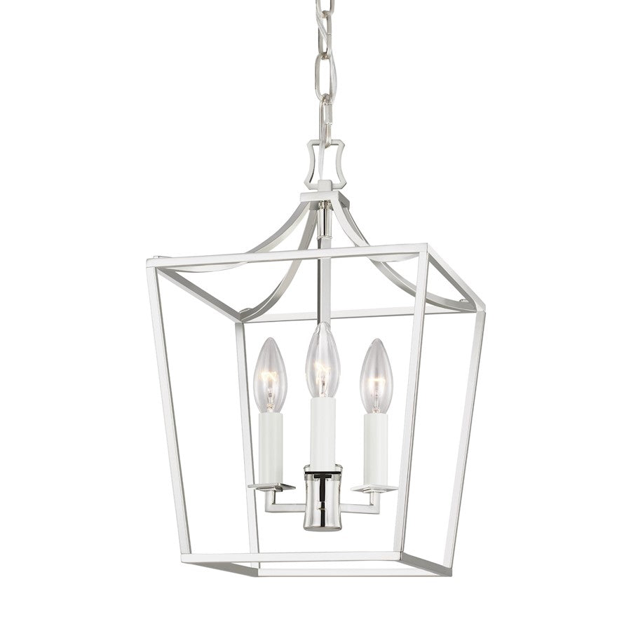 3 Light Mini Lantern, Polished Nickel
