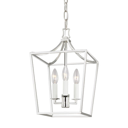 3 Light Mini Lantern, Polished Nickel