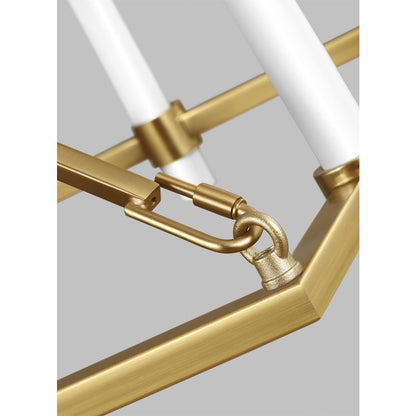 12 Light Linear Chandelier, Burnished