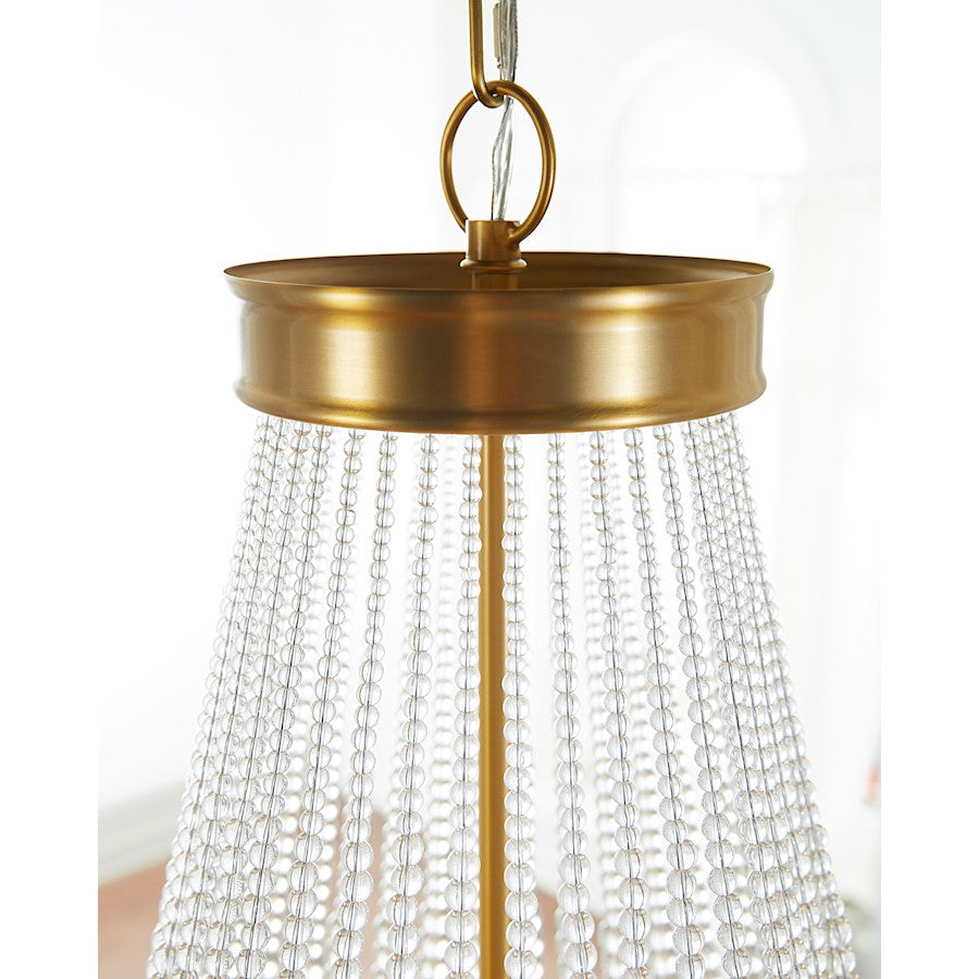 12 Light Medium Chandelier, Brass