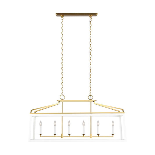Visual Comfort Studio Carlow 6 Light Linear Lantern, Matte White - CC1586MWTBBS