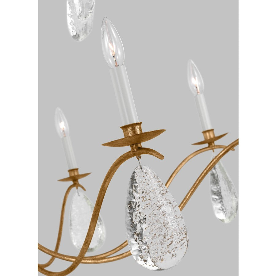 8-Light Extra Chandelier, Ant Gild