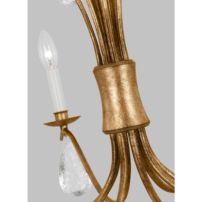 8-Light Large Chandelier, Ant Gild