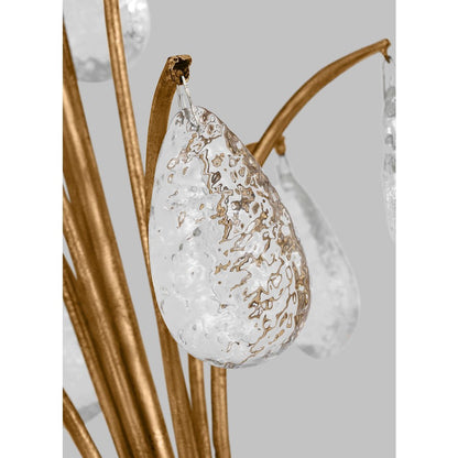 6 Light Medium Chandelier, Ant Gild