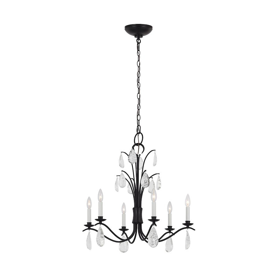 6 Light Medium Chandelier, Iron