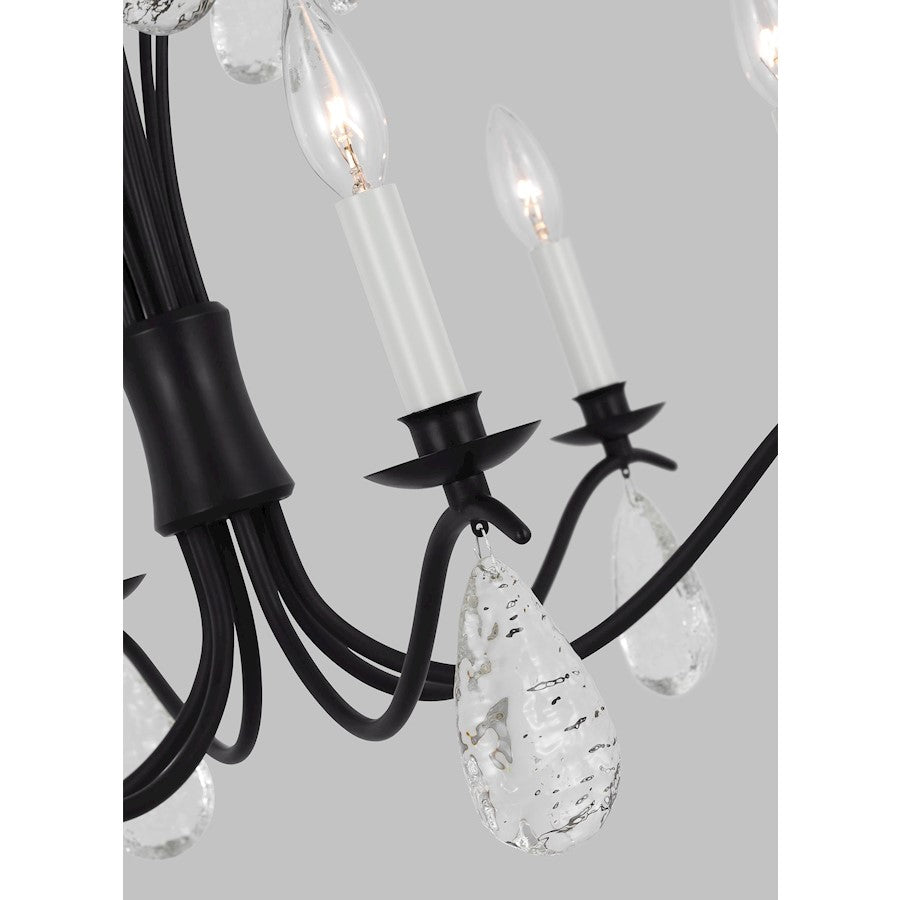 6 Light Medium Chandelier, Iron