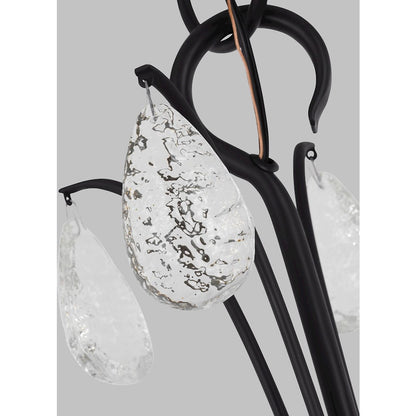 6 Light Medium Chandelier, Iron