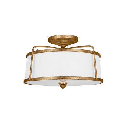 Visual Comfort Studio Stonington 2 Lt Semi-Flush, Ant Gild/Silk/Sand